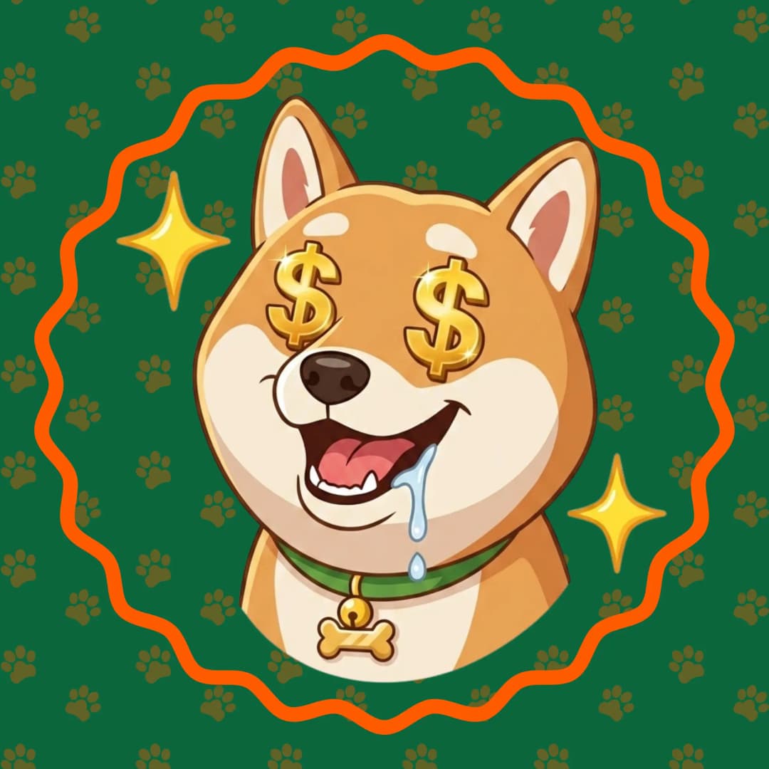 Mascote da Central Promo Pet: um cachorrinho com olhos de cifrão